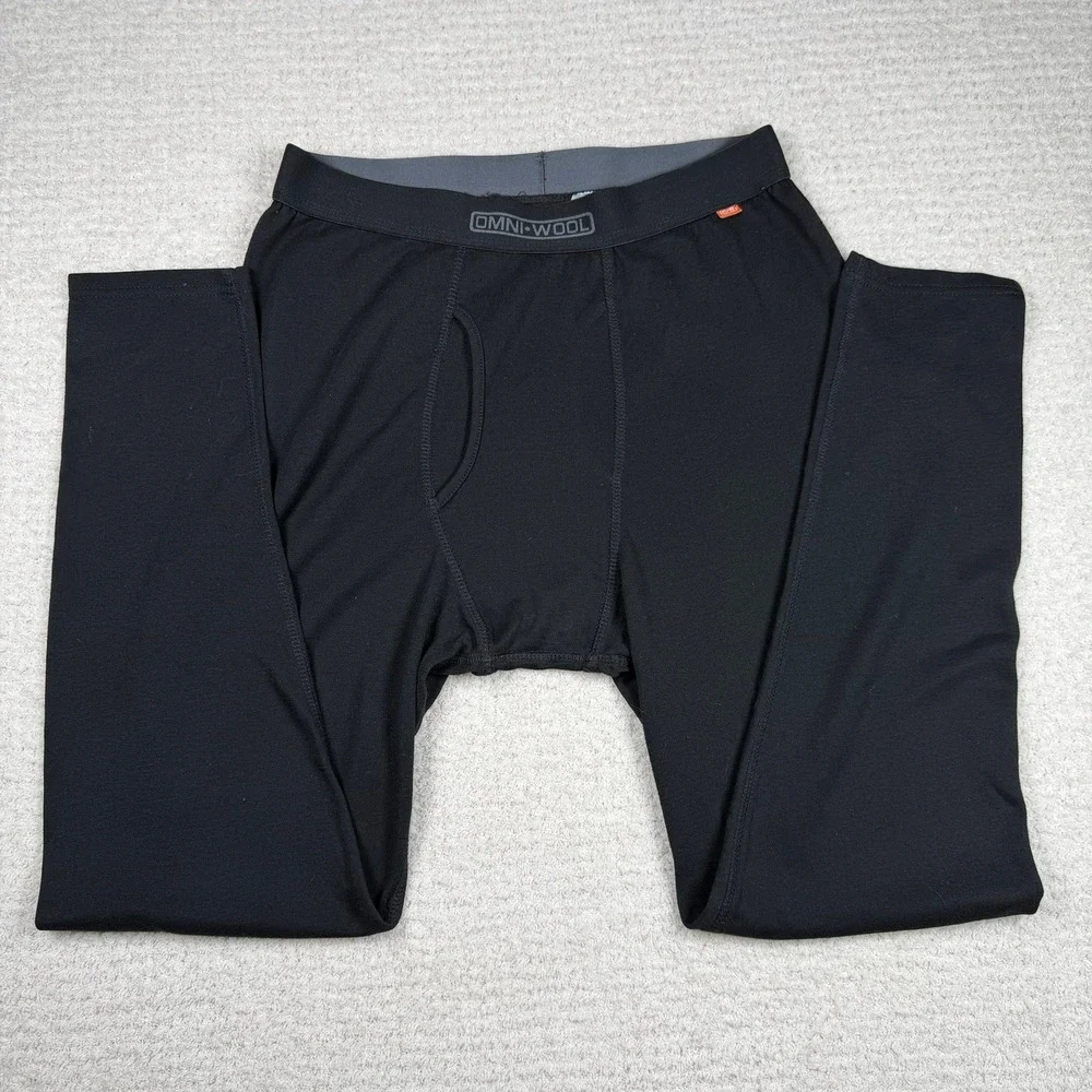 Omniwool Lot of 3 Mens Large Black Merino Wool‎ Blend Thermal Base Layer